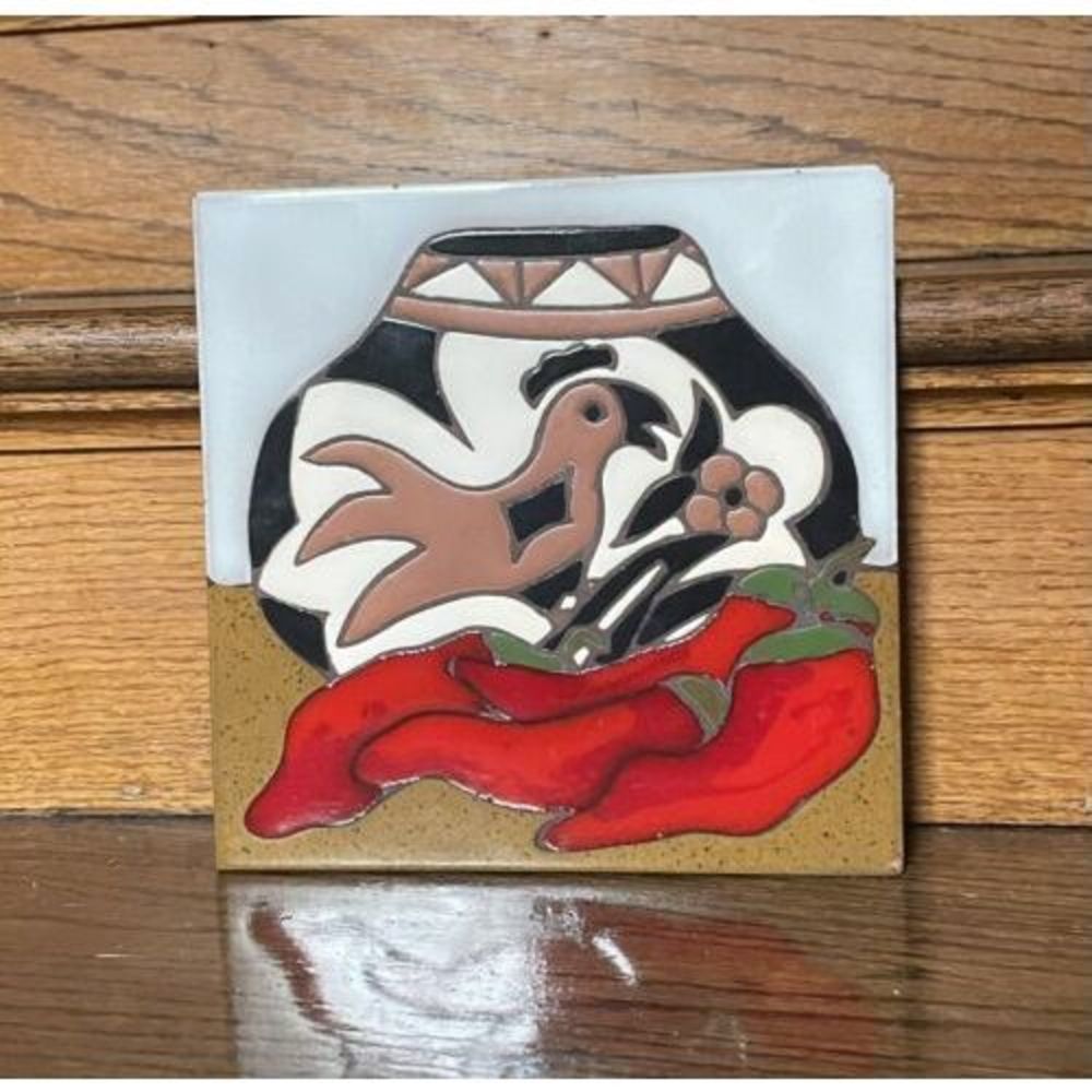 Vintage Mag Mor Ceramic Art Tile - Southwest Pottery- Santa Fe